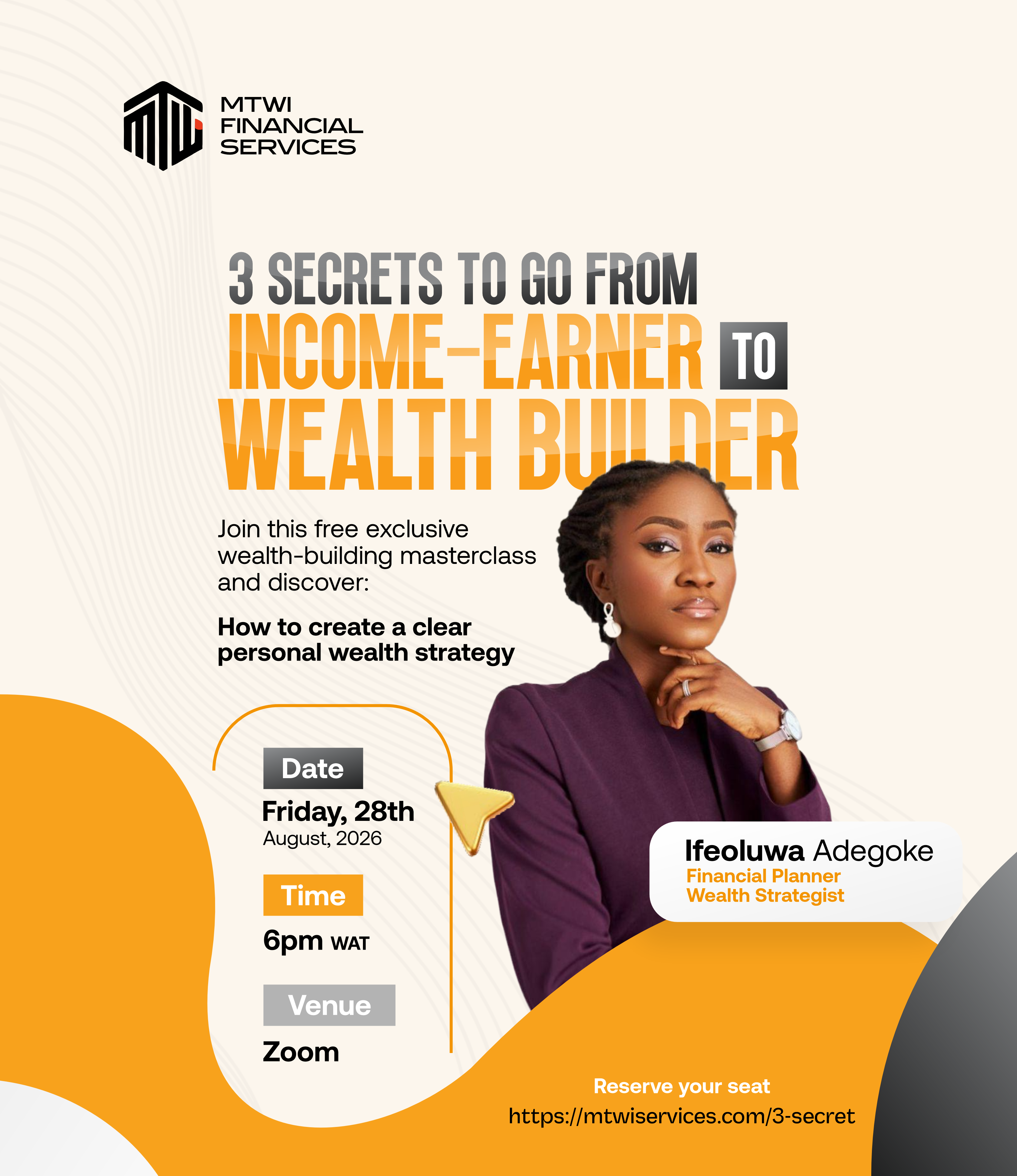 3 secrets to going from income earning to wealth building, free masterclass